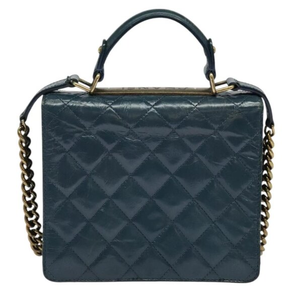 CHANEL Matelasse Chain Shoulder Bag Leather 2way Green Gold CC Auth 125767 - Picture 3 of 14